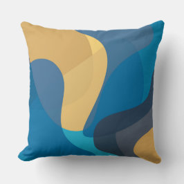 Blau, gelb, cool, trendige städtische Darstellung Kissen