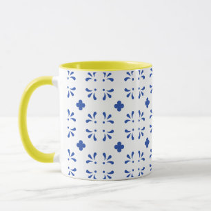 Blau, gelb, Delft Dekoration Chinoiserie Kaffee Tasse