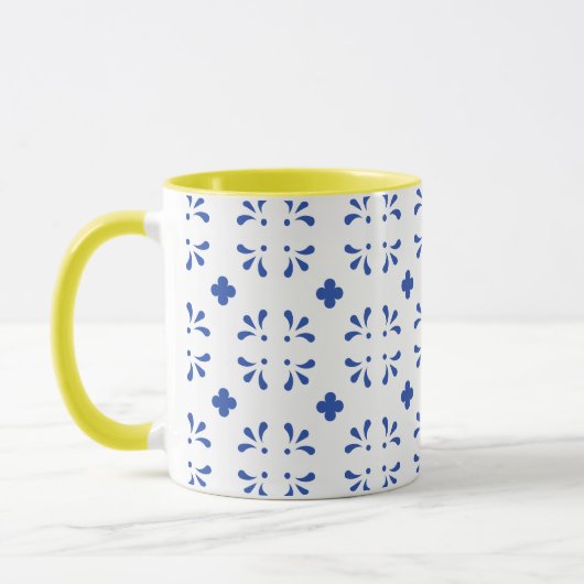 Blau, gelb, Delft Dekoration Chinoiserie Kaffee Tasse (Links)