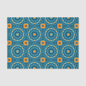 Blau & Gelb Elegant Boho Geometric Decoupage Seidenpapier (Vorderseite)