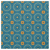 Blau & Gelb Elegantes Boho Geometrisches Muster Stoff (Muster)