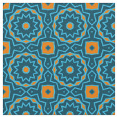 Blau & Gelb Elegantes Boho Geometrisches Muster Stoff (Nahaufnahme)