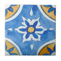 Blau & Gelb Farbe Mittelmeer Gemustert