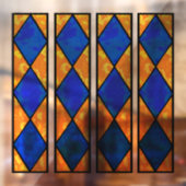 Blau/gelb - Fensterrahmen für den "gestalteten Gla Fensteraufkleber (Blatt 2)