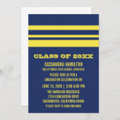 Blau/gelb Fett Streifen Abschluss laden Einladung (Vorne/Hinten)