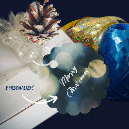 Blau gelb Frohe Weihnachten Geschenkanhänger