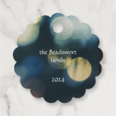 Blau gelb Frohe Weihnachten Geschenkanhänger (Rückseite)