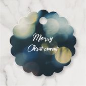 Blau gelb Frohe Weihnachten Geschenkanhänger (Vorderseite)