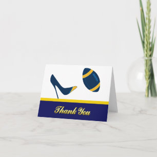 Blau & Gelb Fußball Hochzeit Dankeskarten Dankeskarte