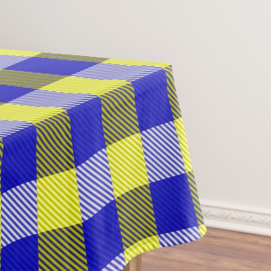 Blau Gelb Gingham Karo Design Tischdecke