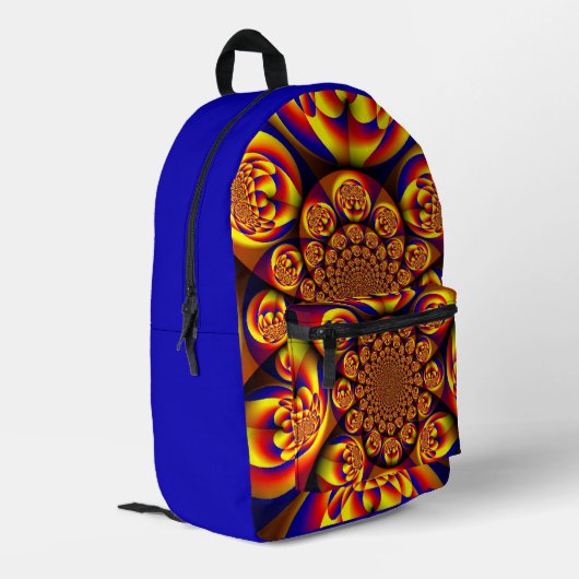 Blau, Gelb, Goldmini Bedruckter Rucksack (Rückseitige Ecke links)