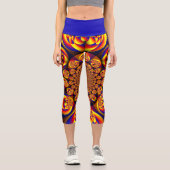 Blau, Gelb, Goldmini Capri Leggings (Vorderseite)