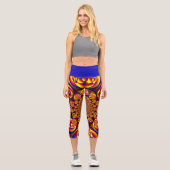 Blau, Gelb, Goldmini Capri Leggings (Vorderseite)