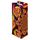 Blau, Gelb, Goldmini Geschenktüte Für Weinflaschen (Rückseite Schrägansicht)