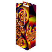 Blau, Gelb, Goldmini Geschenktüte Für Weinflaschen (Vorderseite Schrägansicht)