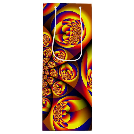 Blau, Gelb, Goldmini Geschenktüte Für Weinflaschen (Vorderseite)