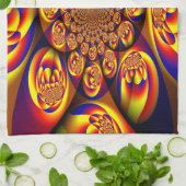 Blau, Gelb, Goldmini Geschirrtuch (Gefaltet)