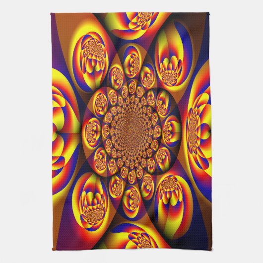 Blau, Gelb, Goldmini Geschirrtuch (Vertikal)