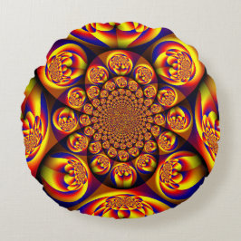 Blau, Gelb, Goldmini Rundes Kissen