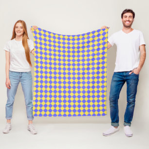 Blau Gelb Grau Fleecedecke