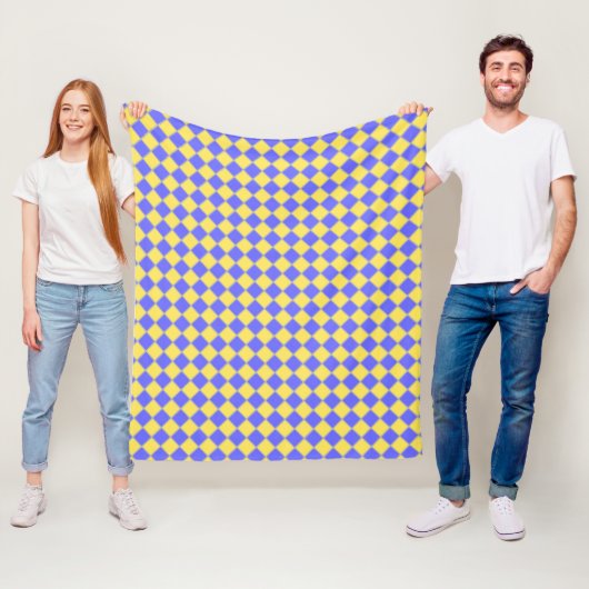 Blau-Gelb-Grau Fleecedecke (Beispiel)
