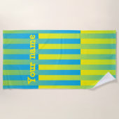 Blau-Gelb-Grün für gestreiftes Muster Strandtuch (Vorderseite)