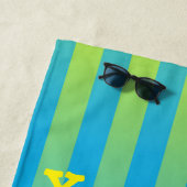 Blau-Gelb-Grün für gestreiftes Muster Strandtuch (Beispiel)