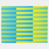 Blau Gelb Grün Gestreiftes Muster Fleecedecke (Vorderseite (Horizontal))