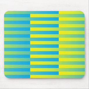 Blau Gelb Grün Gestreiftes Muster Mousepad