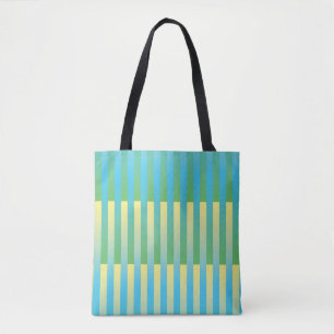 Blau Gelb Grün Gestreiftes Muster Tasche