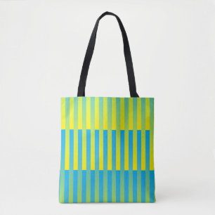 Blau Gelb Grün Gestreiftes Muster Tasche