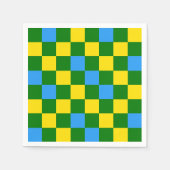Blau Gelb Grün Karomuster Design  Serviette (Vorderseite)
