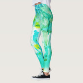 Blau-gelb-grün Moderne Elegant Abstrakt Leggings (Links)