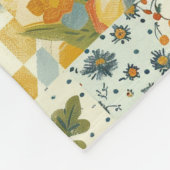 Blau Gelb Grün Quilt Patchwork Gingham Floral Fleecedecke (Ecke)