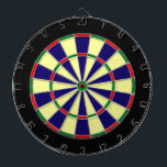 blau, gelb, grün, rot - Metallkarton Dartscheibe<br><div class="desc">Blauer, hellgelber, grüner und roter Metallkäfig Dartboard mit schwarzem Ziffernblatt wird Ihrer Mannhöhle Stunden Spaß machen. Das kann aber für jeden in der Familie genutzt werden. Die Farben Rot, Braun, Blau, Gold und vieles mehr sind in majestätischen Farben gehalten.</div>