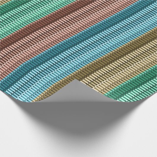 Blau Gelb Grün Rot Stilvoll Modernes Chic Muster Geschenkpapier (Ecke)