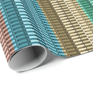 Blau Gelb Grün Rot Stilvoll Modernes Chic Muster Geschenkpapier