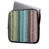 Blau Gelb Grün Rot Stilvoll Modernes Chic Muster Laptopschutzhülle (Vorderseite Links)