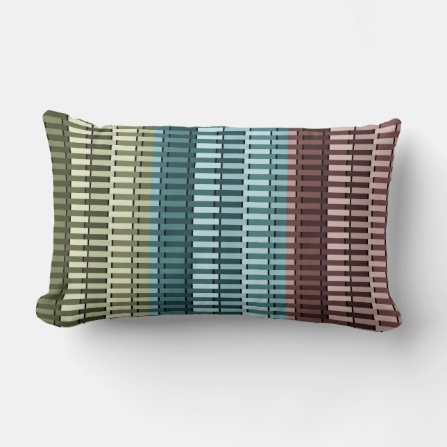 Blau Gelb Grün Rot Stilvoll Modernes Chic Muster Lendenkissen (Vorderseite)