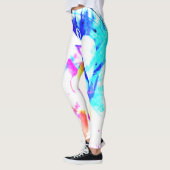 Blau-gelb-grün Splash lebhafte Farbtöne Leggings (Links)