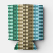 Blau-Gelb Grün Stilvoll Modernes Abstraktes Muster Dosenkühler (Rückseite)