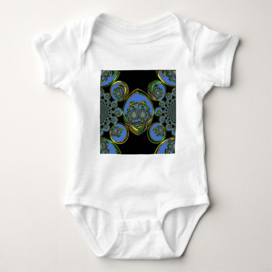 Blau-Gelb-Kaleidoskop Kunstdrucke Baby Strampler (Vorderseite)