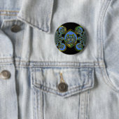 Blau-Gelb-Kaleidoskop Kunstdrucke Button (Beispiel)