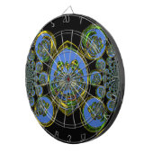 Blau-Gelb-Kaleidoskop Kunstdrucke Dartscheibe (Vorderseite rechts)
