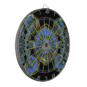 Blau-Gelb-Kaleidoskop Kunstdrucke Dartscheibe (Vorderseite Links)