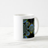 Blau-Gelb-Kaleidoskop Kunstdrucke Kaffeetasse (VorderseiteRechts)