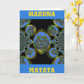 Blau-Gelb-Kaleidoskop Kunstdrucke Karte (Gelbe Blume)