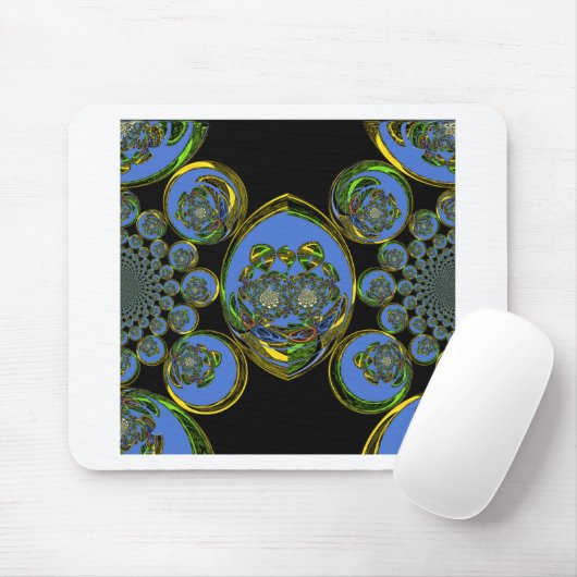 Blau-Gelb-Kaleidoskop Kunstdrucke Mousepad (Mit Mouse)
