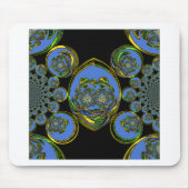 Blau-Gelb-Kaleidoskop Kunstdrucke Mousepad (Vorne)