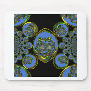Blau-Gelb-Kaleidoskop Kunstdrucke Mousepad